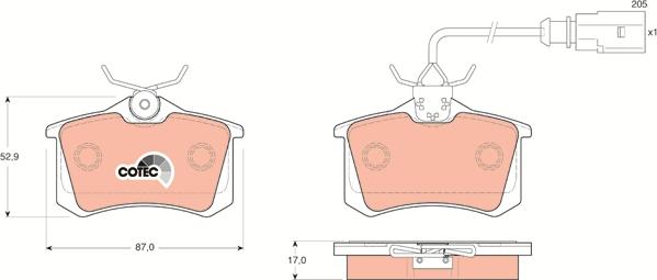 TRW GDB1415 - Set placute frana,frana disc aaoparts.ro