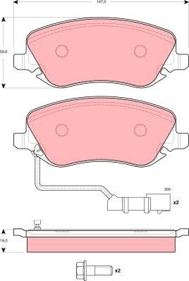 TRW GDB1489 - Set placute frana,frana disc aaoparts.ro