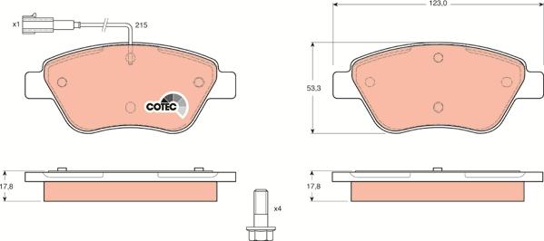 TRW GDB1482 - Set placute frana,frana disc aaoparts.ro