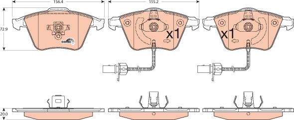 TRW GDB1554 - Set placute frana,frana disc aaoparts.ro