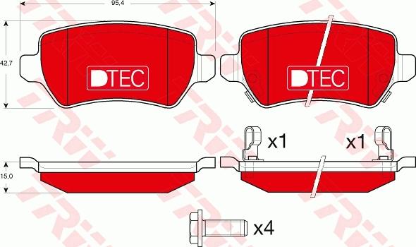 TRW GDB1515DTE - Set placute frana,frana disc aaoparts.ro