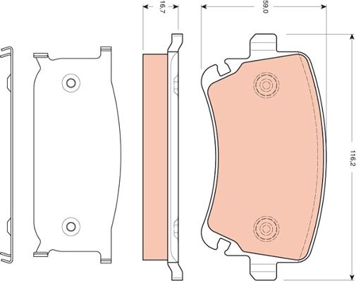 TRW GDB1661 - Set placute frana,frana disc aaoparts.ro