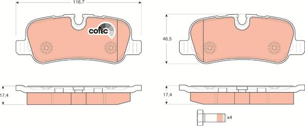 TRW GDB1632 - Set placute frana,frana disc aaoparts.ro