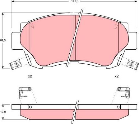 TOYOTA PN529 - Set placute frana,frana disc aaoparts.ro