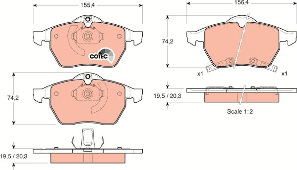 TRW GDB1342 - Set placute frana,frana disc aaoparts.ro