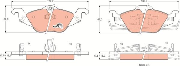 TRW GDB1351 - Set placute frana,frana disc aaoparts.ro