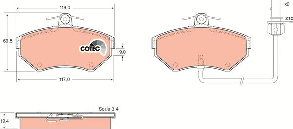 TRW GDB1366 - Set placute frana,frana disc aaoparts.ro