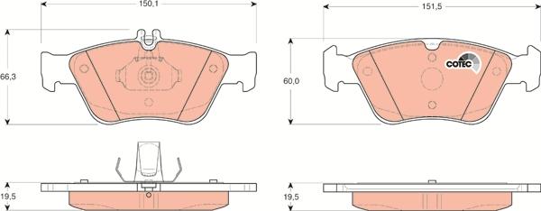 TRW GDB1205 - Set placute frana,frana disc aaoparts.ro