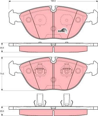 TRW GDB1285 - Set placute frana,frana disc aaoparts.ro