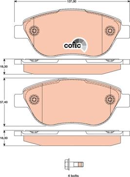 TRW GDB1750 - Set placute frana,frana disc aaoparts.ro