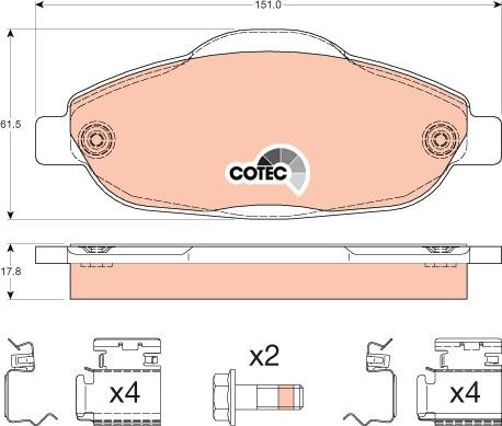 TRW GDB1761 - Set placute frana,frana disc aaoparts.ro