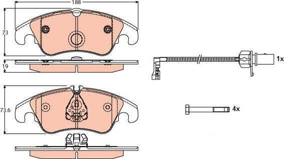 TRW GDB1768 - Set placute frana,frana disc aaoparts.ro