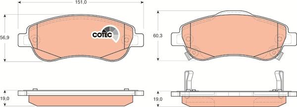 TRW GDB3445 - Set placute frana,frana disc aaoparts.ro