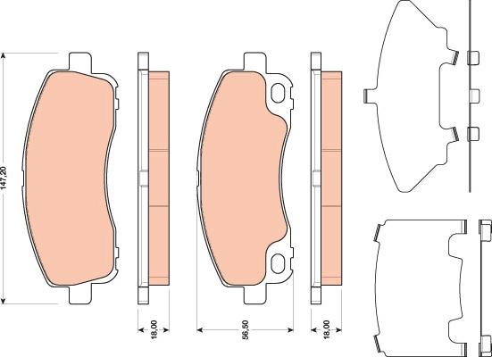 TRW GDB3487 - Set placute frana,frana disc aaoparts.ro