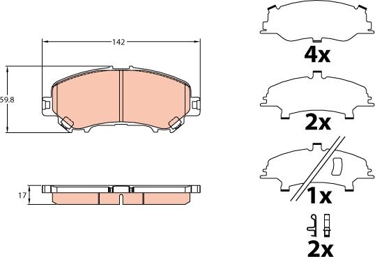 TRW GDB3648 - Set placute frana,frana disc aaoparts.ro