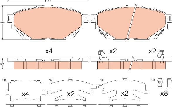 TRW GDB3611 - Set placute frana,frana disc aaoparts.ro