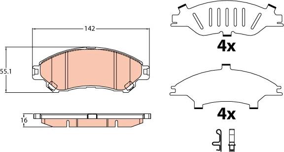 TRW GDB3633 - Set placute frana,frana disc aaoparts.ro