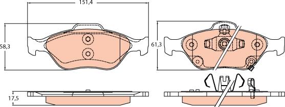 TRW GDB3625 - Set placute frana,frana disc aaoparts.ro