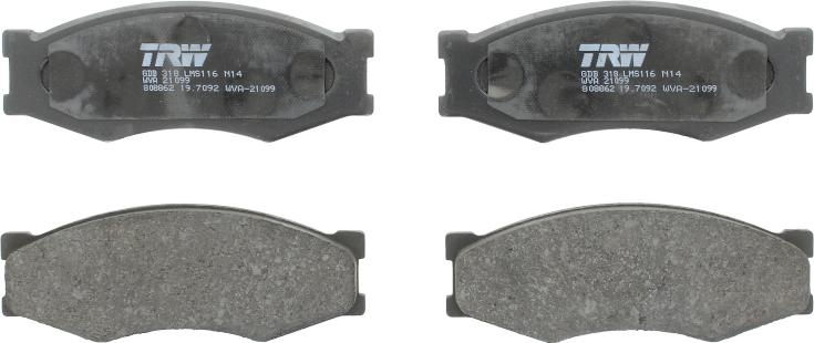 TRW GDB318 - Set placute frana,frana disc aaoparts.ro