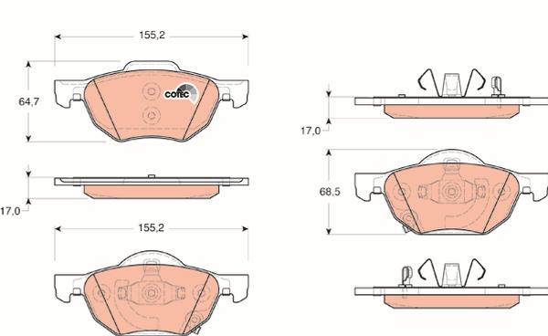 TRW GDB3355 - Set placute frana,frana disc aaoparts.ro