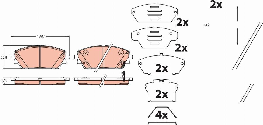 TRW GDB2456 - Set placute frana,frana disc aaoparts.ro