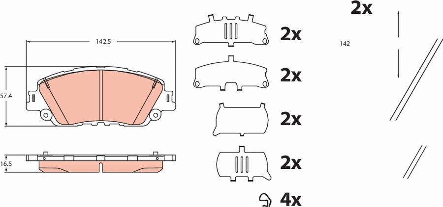 TRW GDB2488 - Set placute frana,frana disc aaoparts.ro