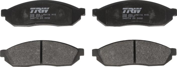 TRW GDB254 - Set placute frana,frana disc aaoparts.ro