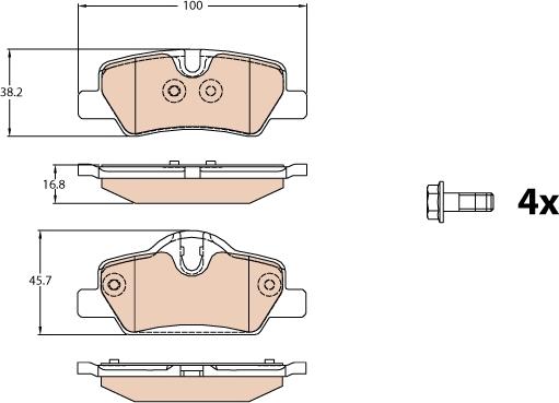 TRW GDB2088 - Set placute frana,frana disc aaoparts.ro