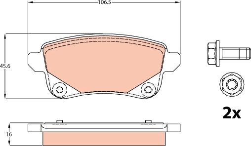 TRW GDB2082 - Set placute frana,frana disc aaoparts.ro