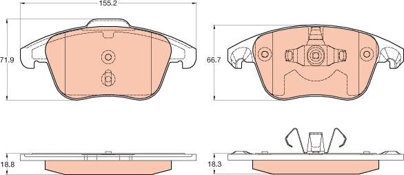 TRW GDB2025 - Set placute frana,frana disc aaoparts.ro