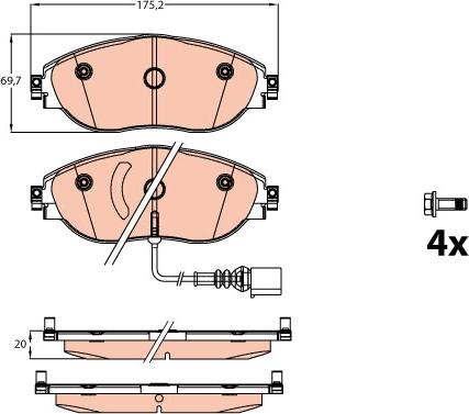 TRW GDB2114 - Set placute frana,frana disc aaoparts.ro