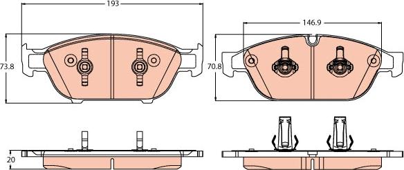 TRW GDB2113 - Set placute frana,frana disc aaoparts.ro