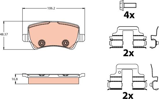 TRW GDB2125 - Set placute frana,frana disc aaoparts.ro