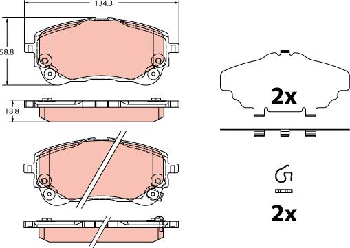 TRW GDB2349 - Set placute frana,frana disc aaoparts.ro