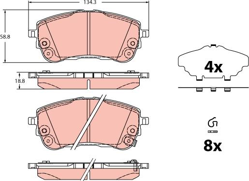 TRW GDB2345 - Set placute frana,frana disc aaoparts.ro