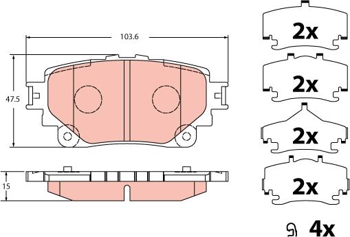 TRW GDB2343 - Set placute frana,frana disc aaoparts.ro