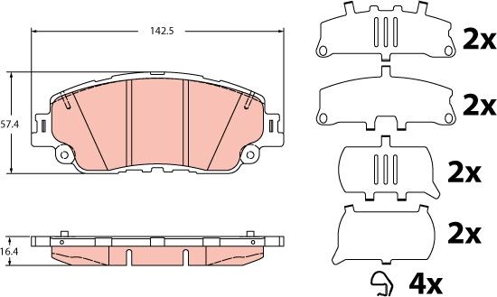 TRW GDB2354 - Set placute frana,frana disc aaoparts.ro