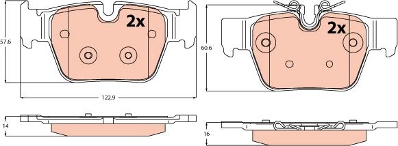 TRW GDB2384 - Set placute frana,frana disc aaoparts.ro