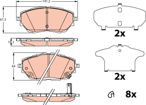 TRW GDB2290 - Set placute frana,frana disc aaoparts.ro