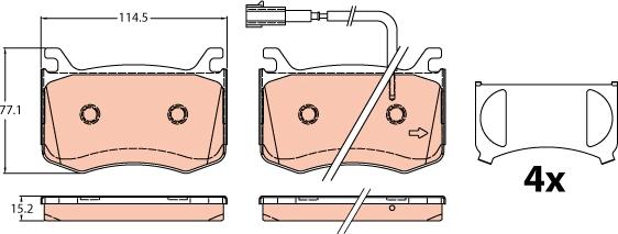 TRW GDB2205 - Set placute frana,frana disc aaoparts.ro