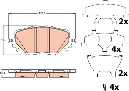 TRW GDB2200 - Set placute frana,frana disc aaoparts.ro