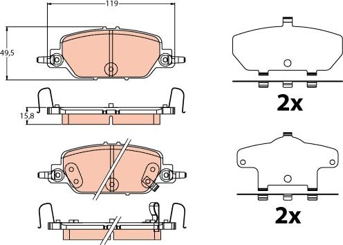 TRW GDB2217 - Set placute frana,frana disc aaoparts.ro