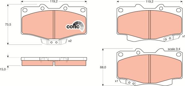 TRW GDB797 - Set placute frana,frana disc aaoparts.ro