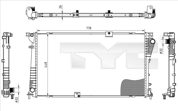 TYC 725-0045 - Radiator, racire motor aaoparts.ro