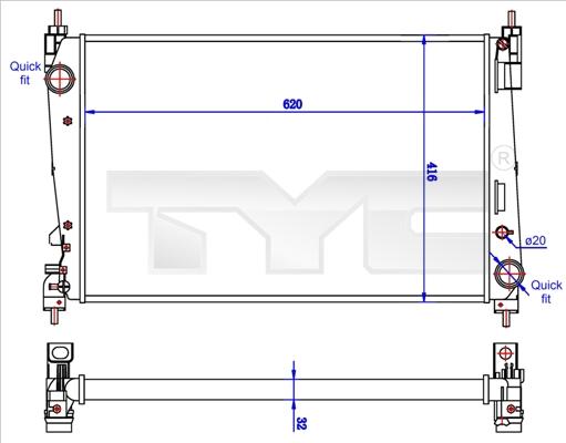 TYC 725-0042-R - Radiator, racire motor aaoparts.ro