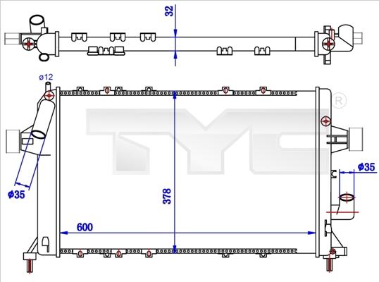 TYC 725-0039-R - Radiator, racire motor aaoparts.ro