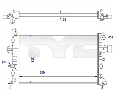 TYC 725-0038-R - Radiator, racire motor aaoparts.ro