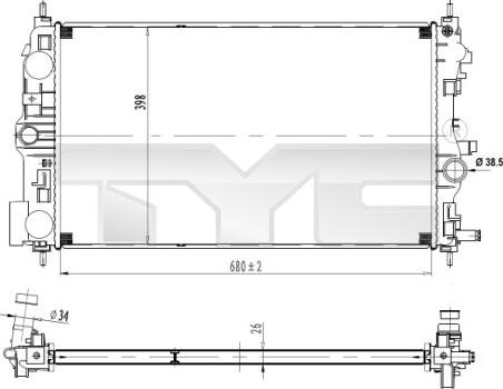 TYC 725-0037 - Radiator, racire motor aaoparts.ro