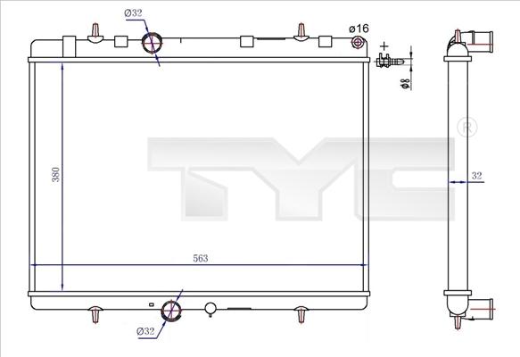 TYC 726-0020-R - Radiator, racire motor aaoparts.ro