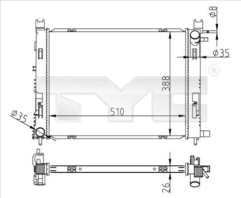 TYC 728-0062 - Radiator, racire motor aaoparts.ro